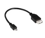 USB adapteris iš A lizdo į "micro B" kištuką OTG, 0,10 m, skirtas prijungti prie OTG suderinamų įrenginių, lizdinė plokštelė